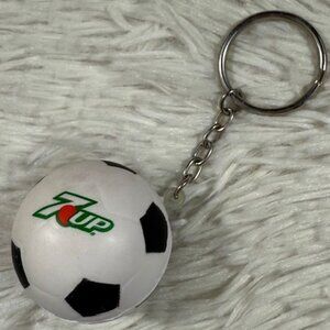 Vintage 7up Soft Soccer Ball Keychain Purse Charm